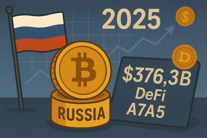 2025 年俄罗斯加密货币采用率：DeFi 和 A7A5 领先 3763 亿美元