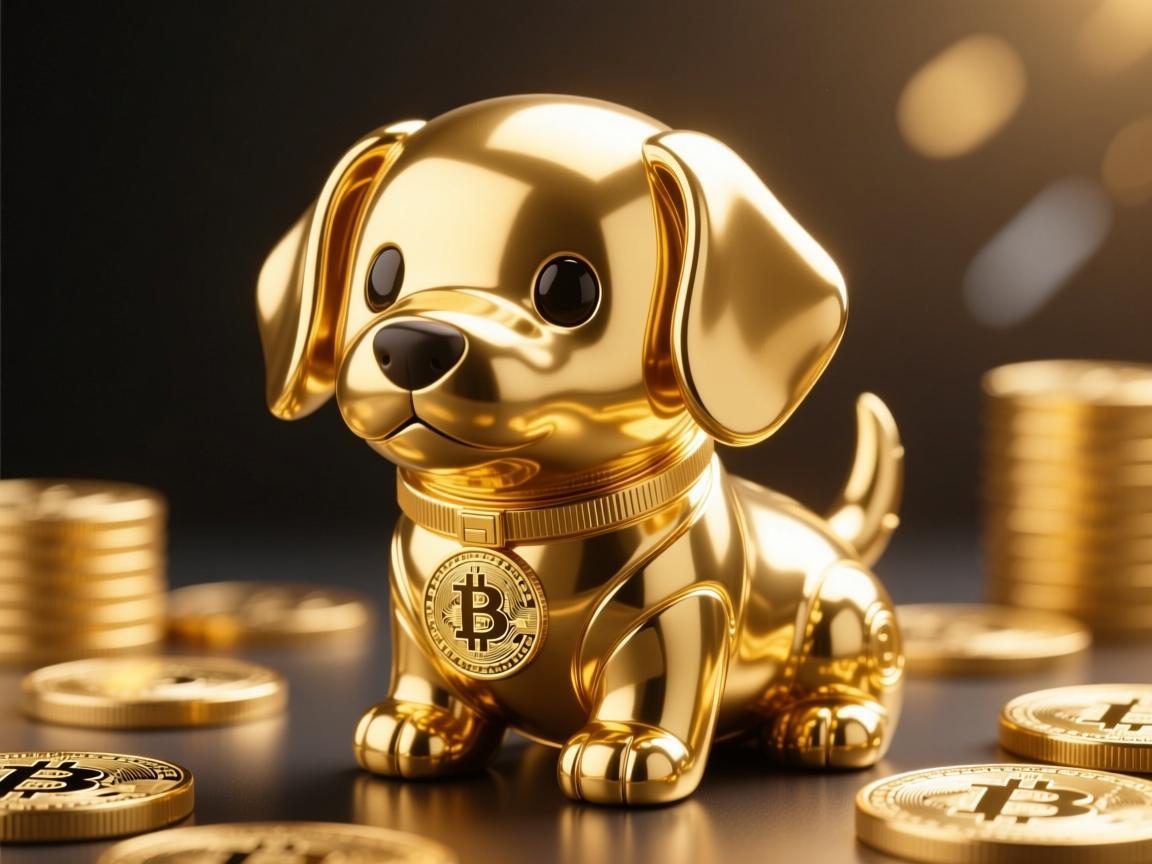 黄金狗狗币图片欣赏图解，当加密萌宠遇上贵金属质感