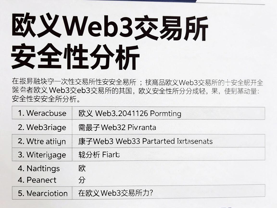 欧义Web3交易所的安全性分析