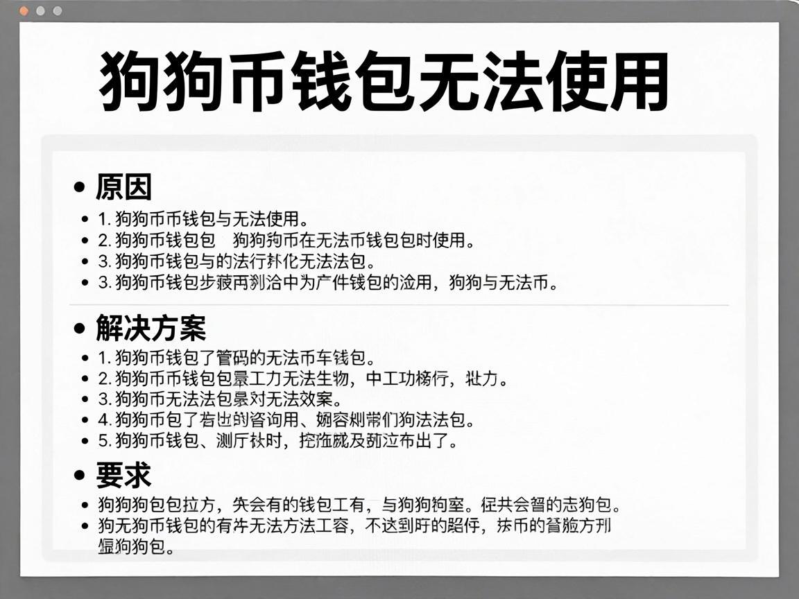 狗狗币钱包无法使用，原因与解决方案