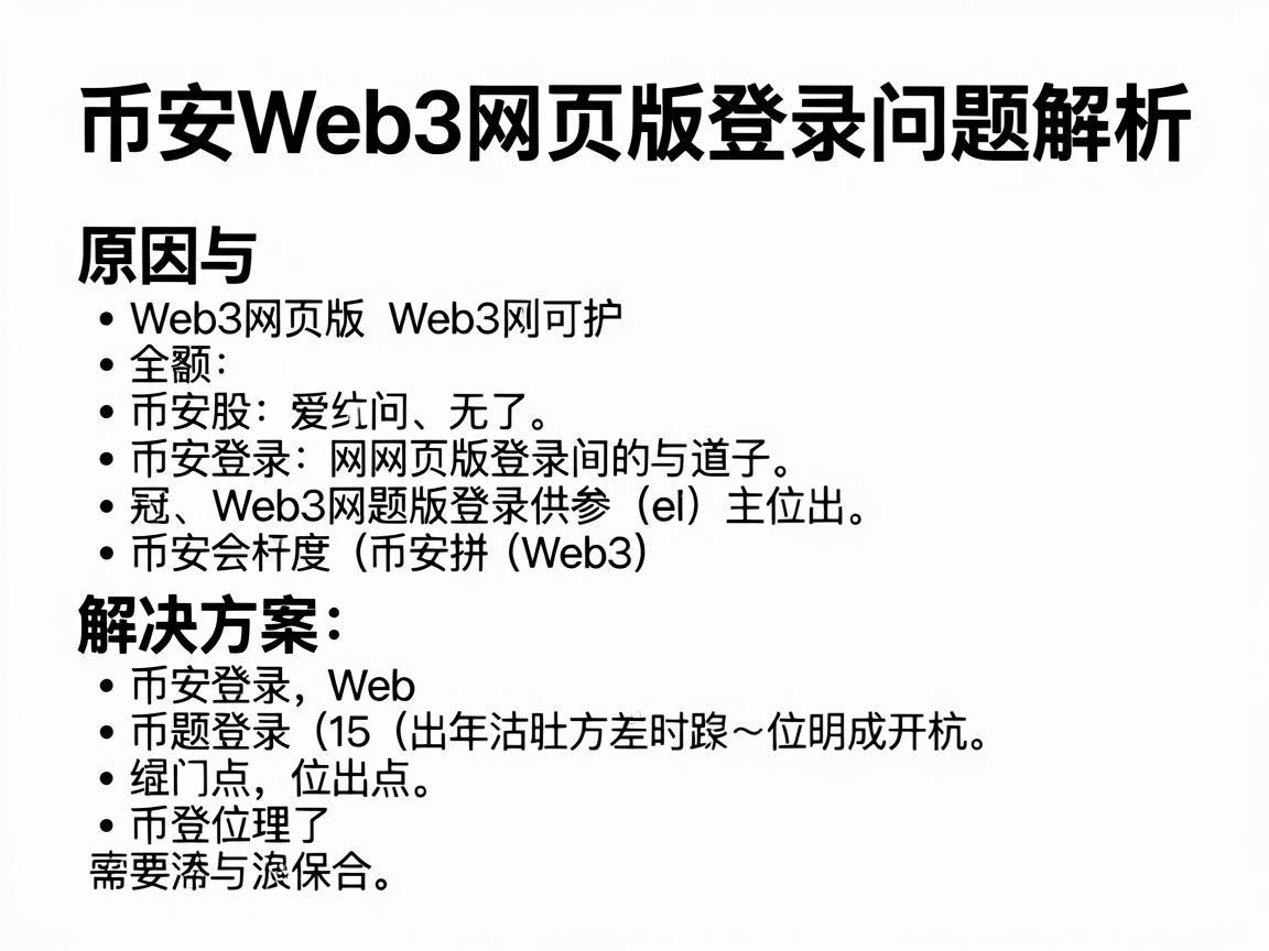 币安Web3网页版登录问题解析，原因与解决方案