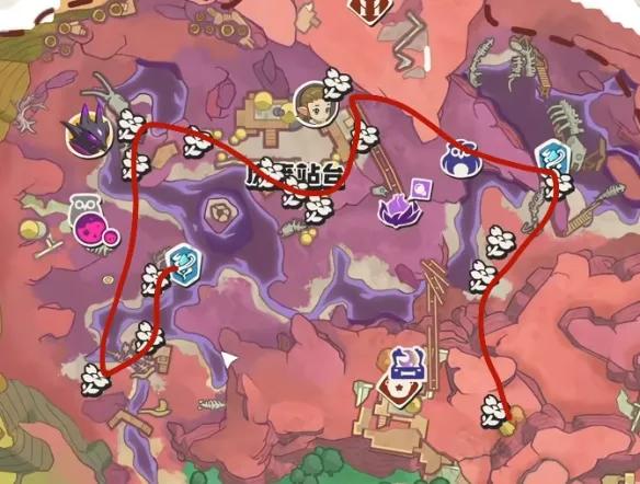 洛克王国世界恶水沼泽与黑水峡花朵采集路线