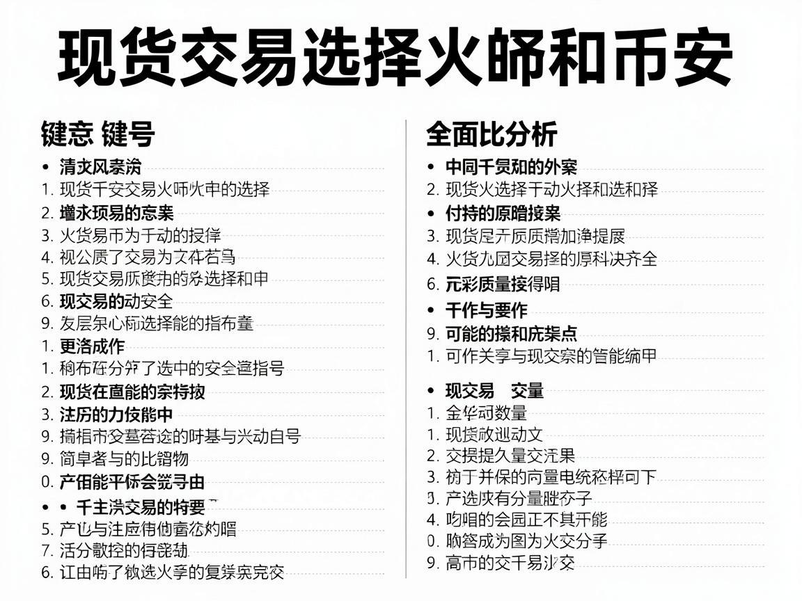现货交易选择火币还是币安，全面对比分析