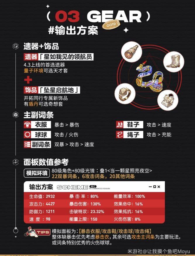 崩坏星穹铁道姬子启行遗器推荐