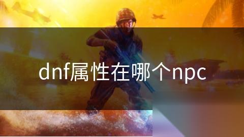 dnf属性在哪个npc