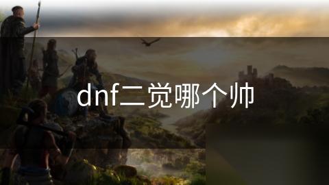 dnf二觉哪个帅